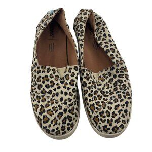 Toms Leopard Print Canvas Slip On Shoes Size 9 Sneakers